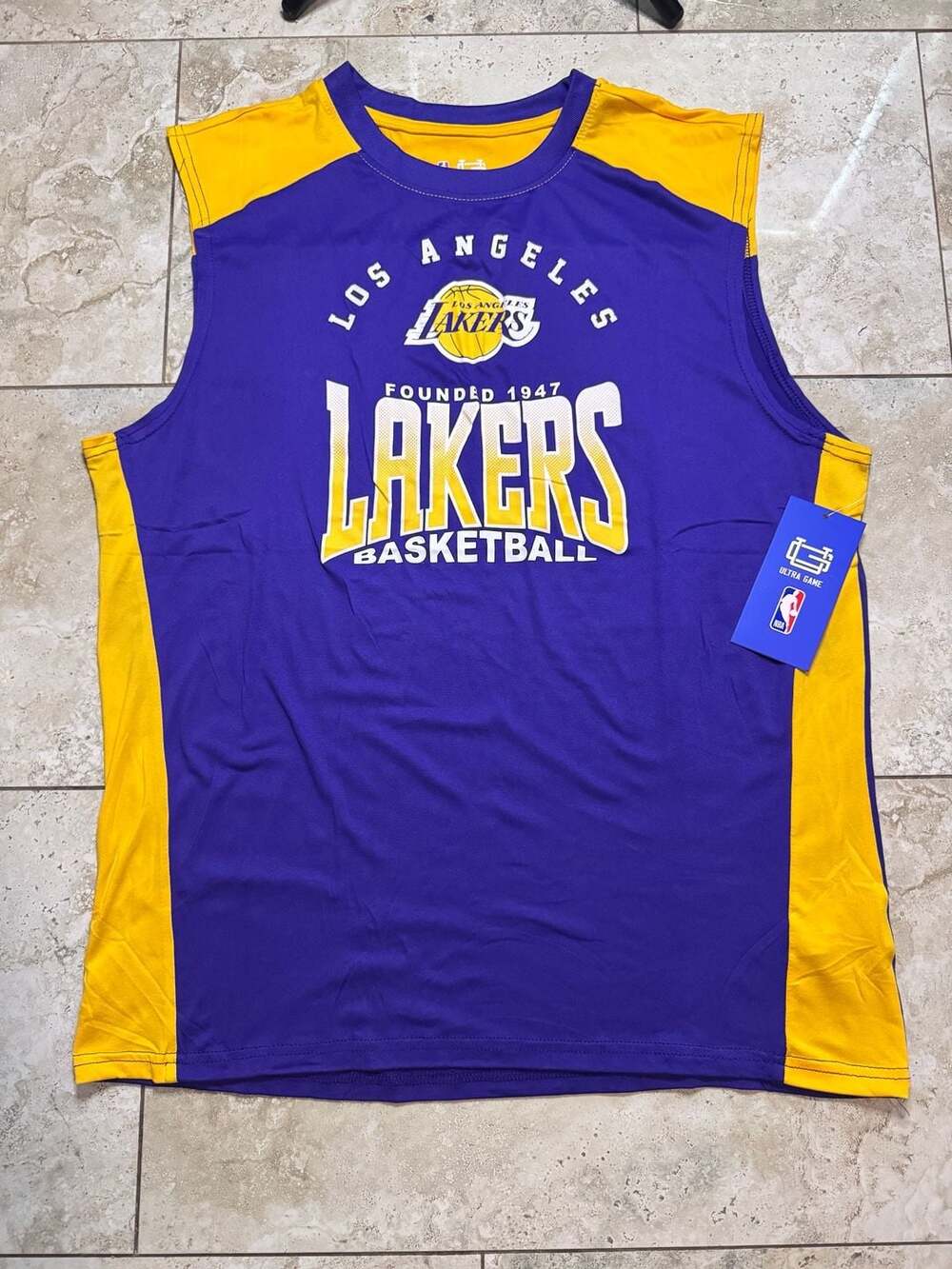 Ultra Game Los Angeles Lakers Muscle Tank Top Purple Yellow